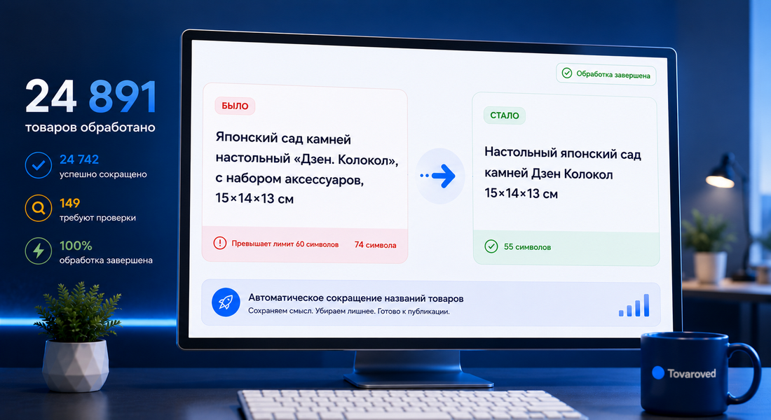 Сокращение название товаров