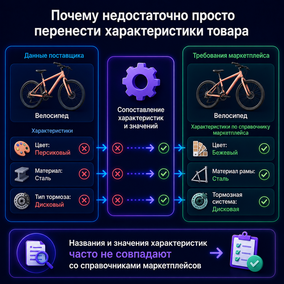 Различия в характеристиках